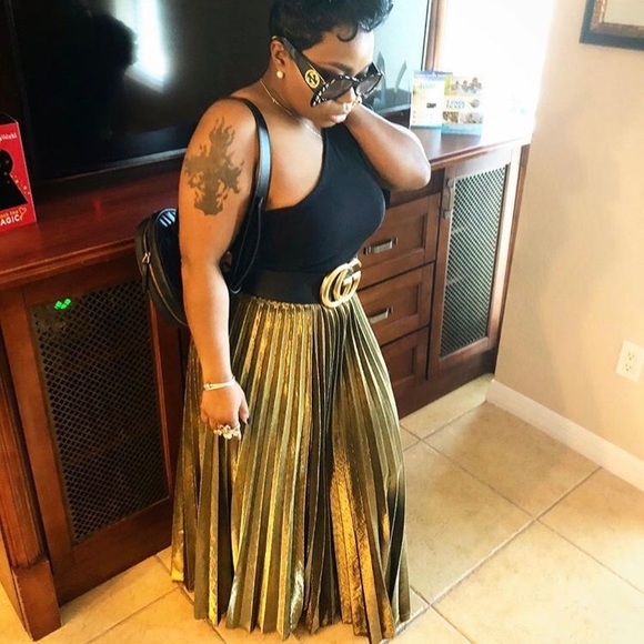 Dresses & Skirts - Metallic Pleated Skirt